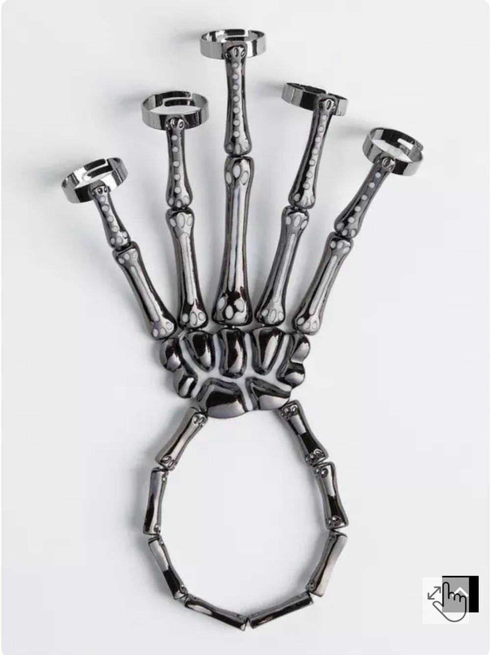 torrid Gunmetal Glow in the Dark Skeleton Hand Cuff